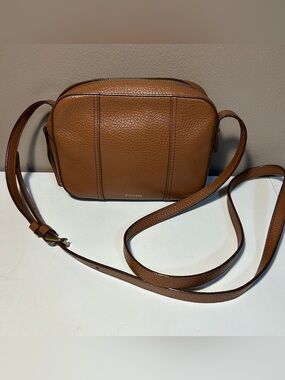 Fossil Brown Pebble Leather Crossbody Camera Bag Shoulder Bag